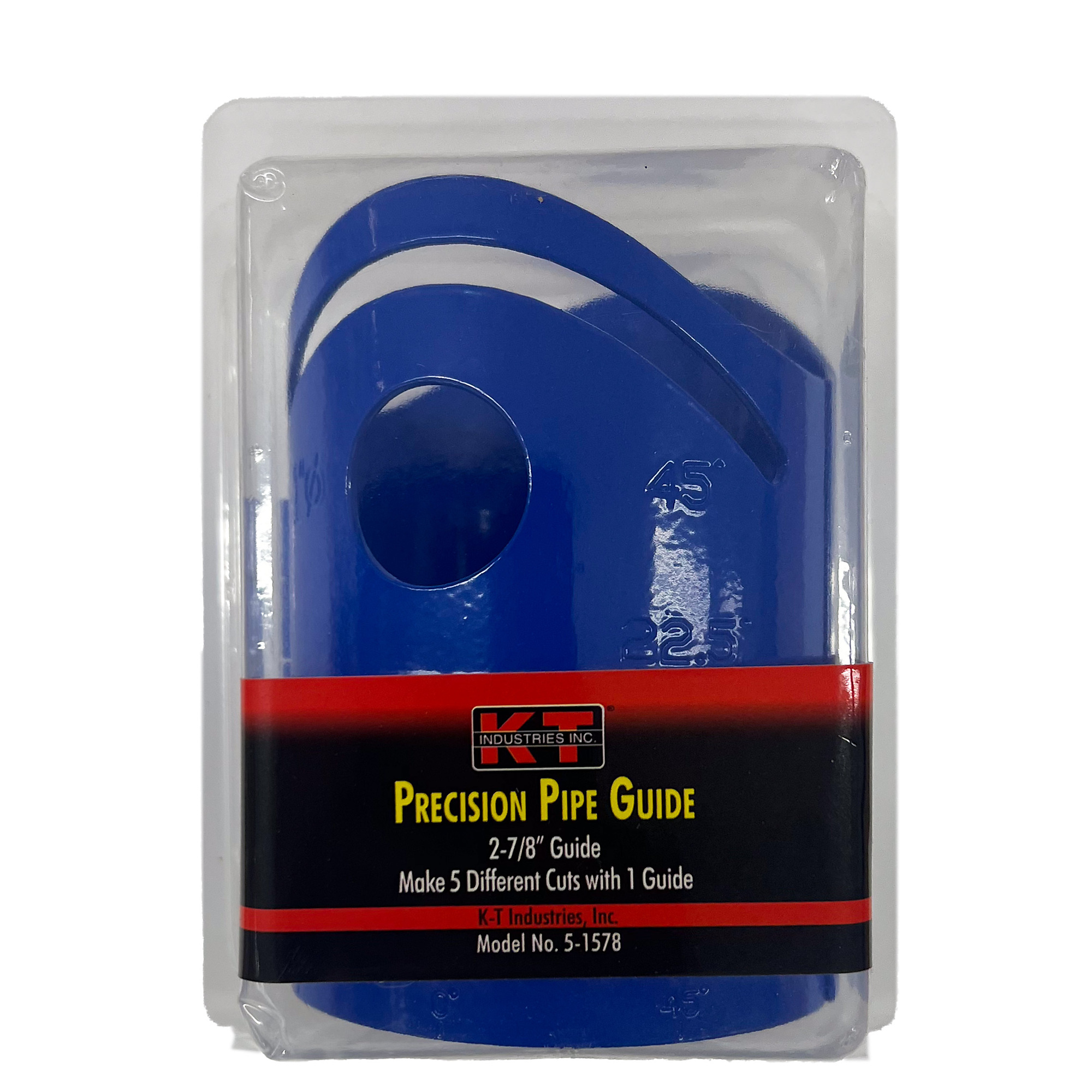 K-T Industries Precision Pipe Guide — 2 7/8in., 16-Ga. Steel, 4 Cutting Options, Model# 5-1578